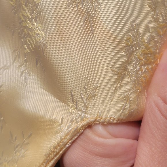Vintage 50s Yellow Floral Jacquard Swing Homemade S - Picture 11 of 12